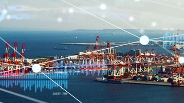 Aerial view of port depicting importance of Navisphere ACE Intelligence