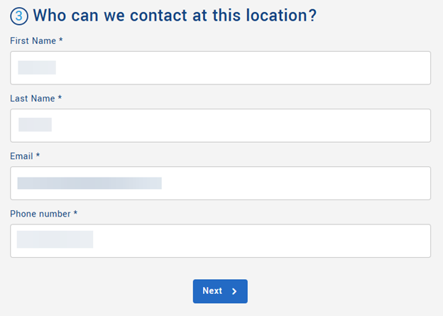 How to book an LTL shipment | Step 11: Receiving party contact details