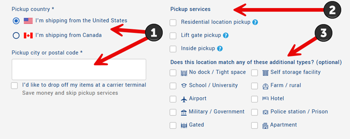 How to book an LTL shipment | Step 4: Enter pickup info